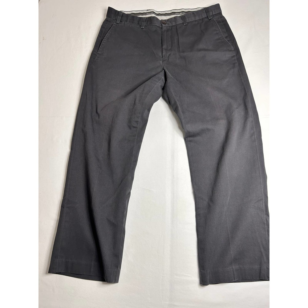 Eddie Bauer Grey Chinos Khakis Mens 36x30 100% Cotton